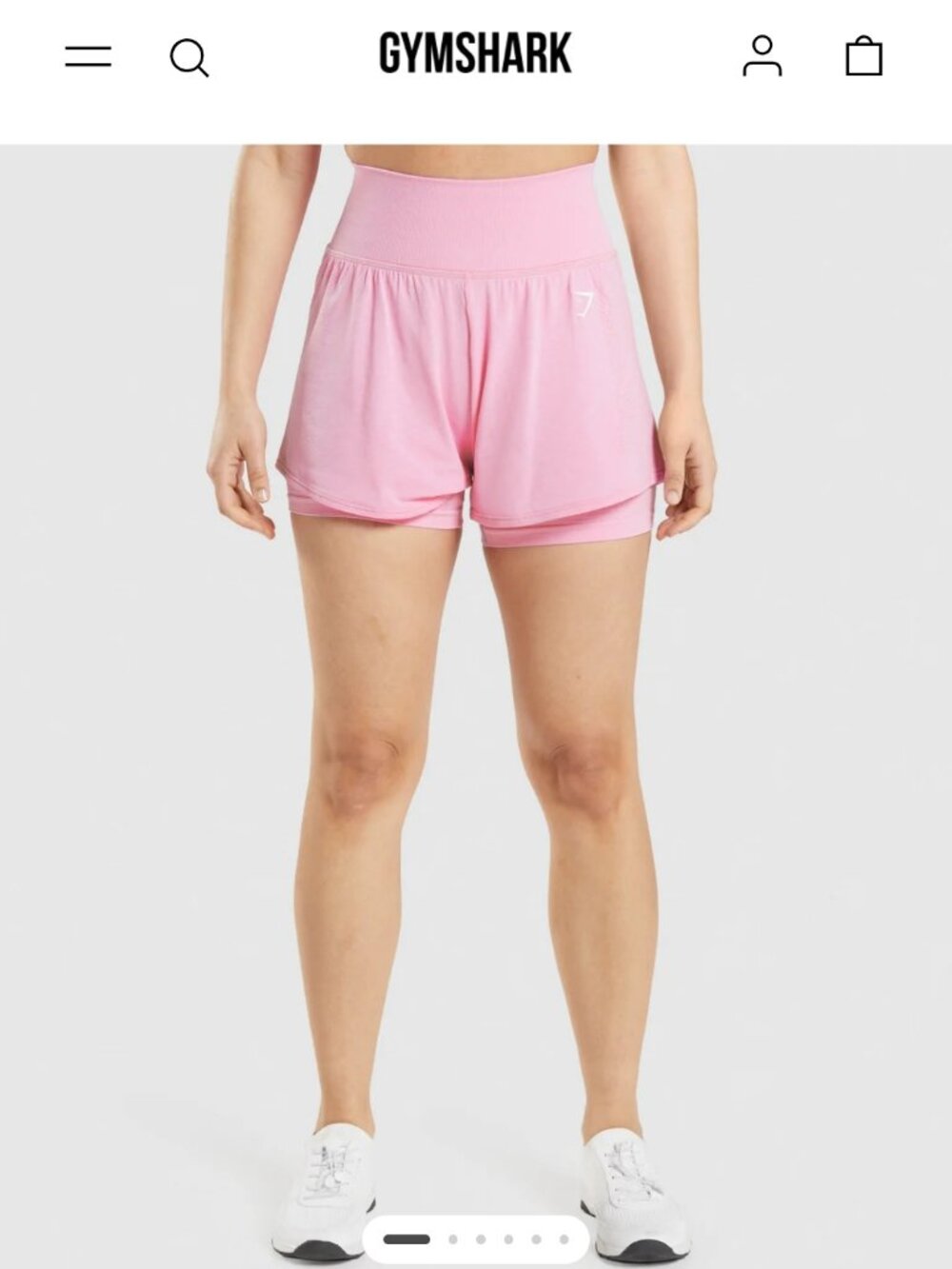 Gymshark 2 in 1 Seamless Short - Pink XXL